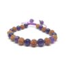 Pulsera Mala Semillas de Rudraksha con Amatista