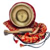 Set cuenco tibetano ojos de buda con baqueta cojín y bolsa brocada