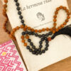 Japa Mala Semillas de Rudraksha Con Lava Volcánica - Imagen 6