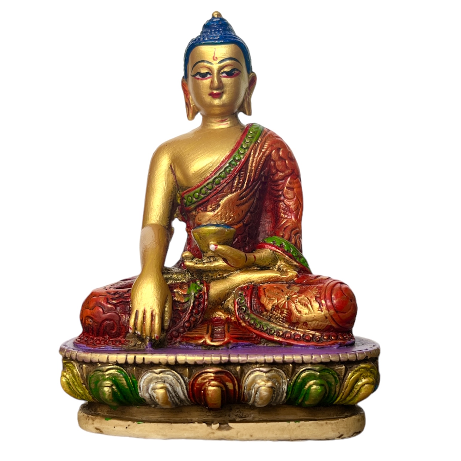 Estatua Resina Shakyamuni Pintada a Mano 14cm