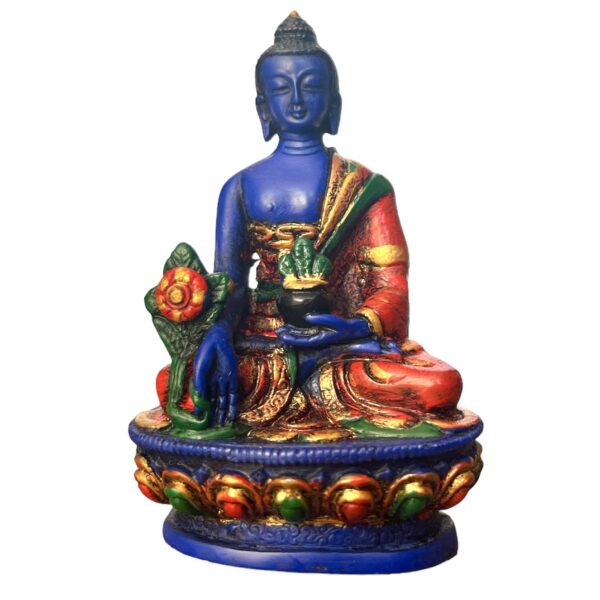 Estatua Resina Buda Medicinal Pintada a Mano 11cm