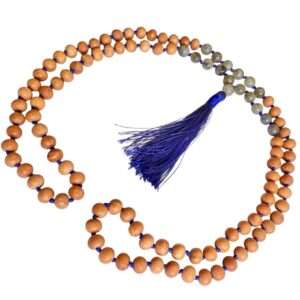 Japa Mala Labradorita con Madera Fragancia de Sándalo