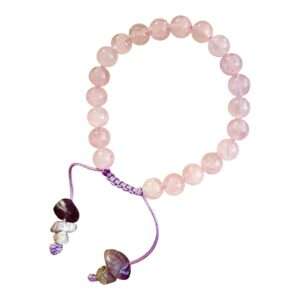 Pulsera Mala Cuarzo Rosa