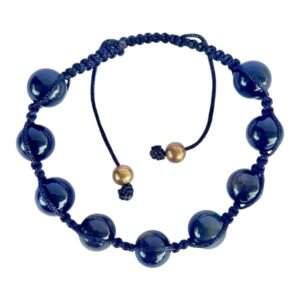 Pulsera Shamballa Obsidiana Dorada